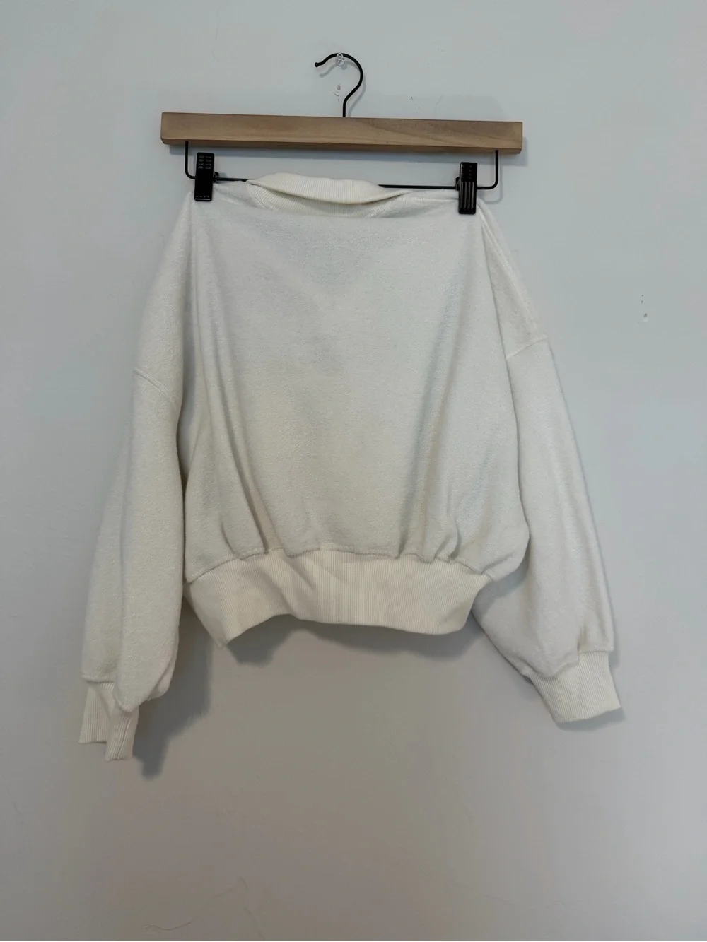 NEW Nike kidsgirls Cream Quarter-Zip Fleece Cropped Pullover size small